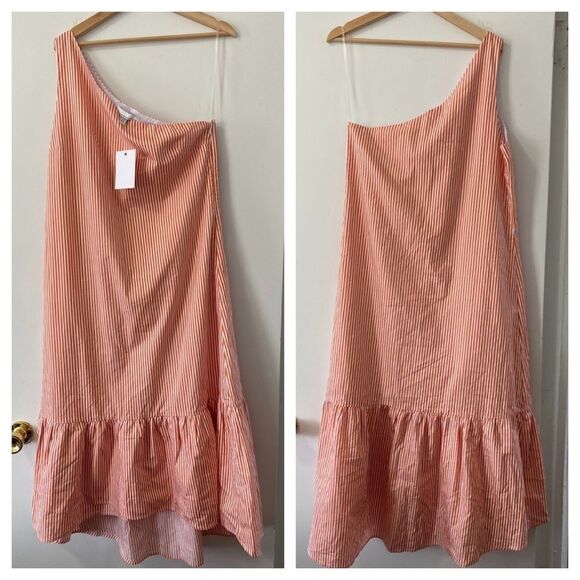 Fourteenth Place Strip One-Shoulder Dress - Picture 2 of 7